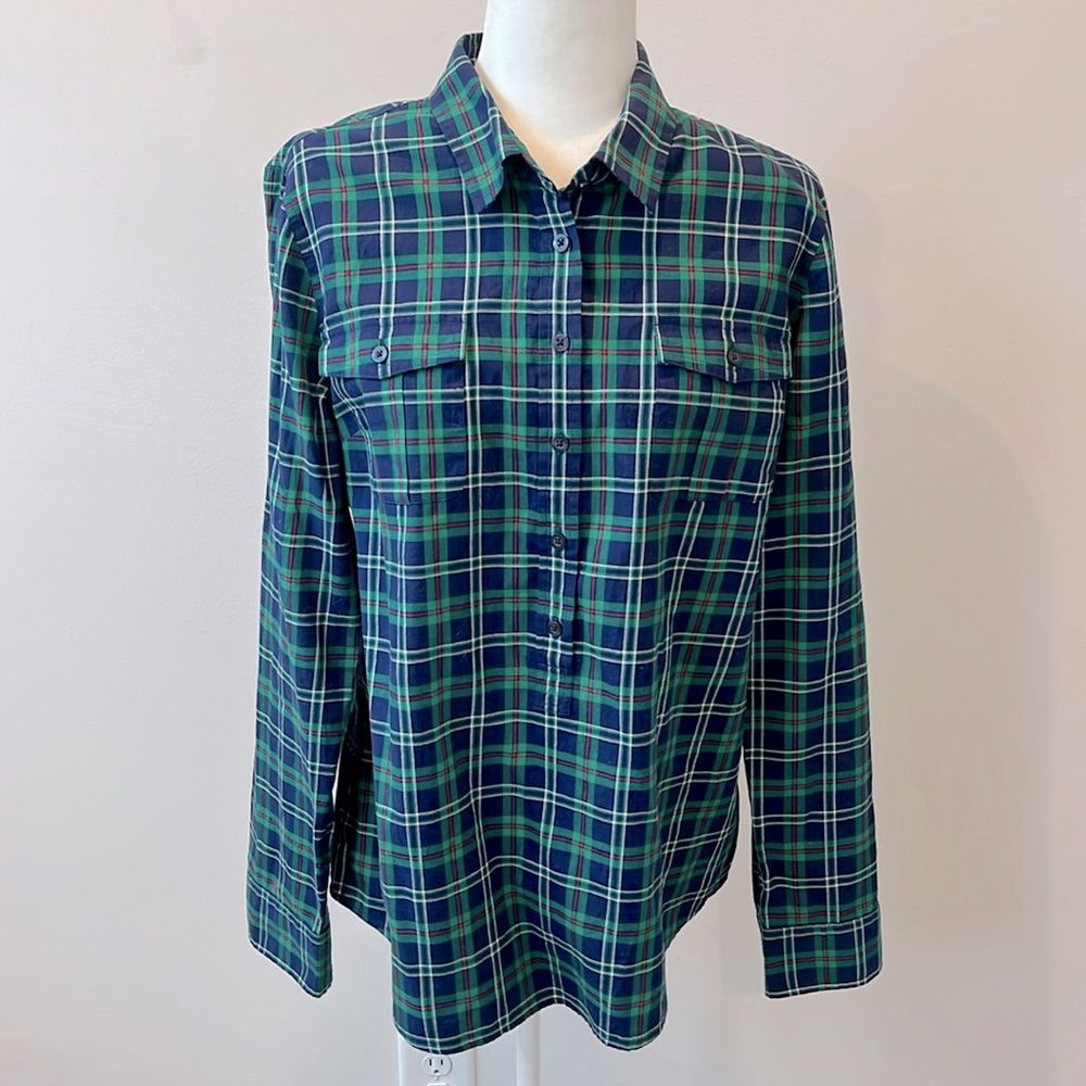 Vineyard Vines Plaid Popover Button Down Shirt Size 16